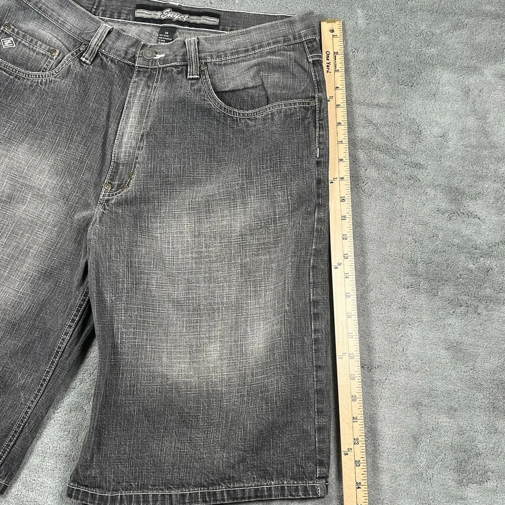 Vintage Enyce Men Jean Shorts 34 Black Baggy Streetwear Hip Hop Skater Y2K Denim
